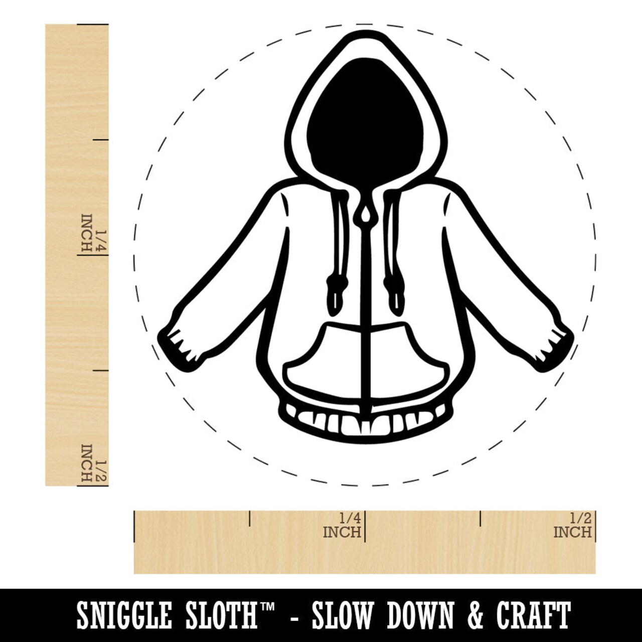 Hoodie Sweatshirt with Hood Sweater Rubber Stamp for Stamping Crafting Planners